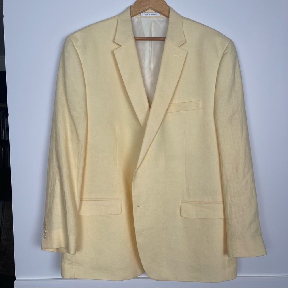Ralph Lauren Pale Yellow Linen Sport Coat Blazer